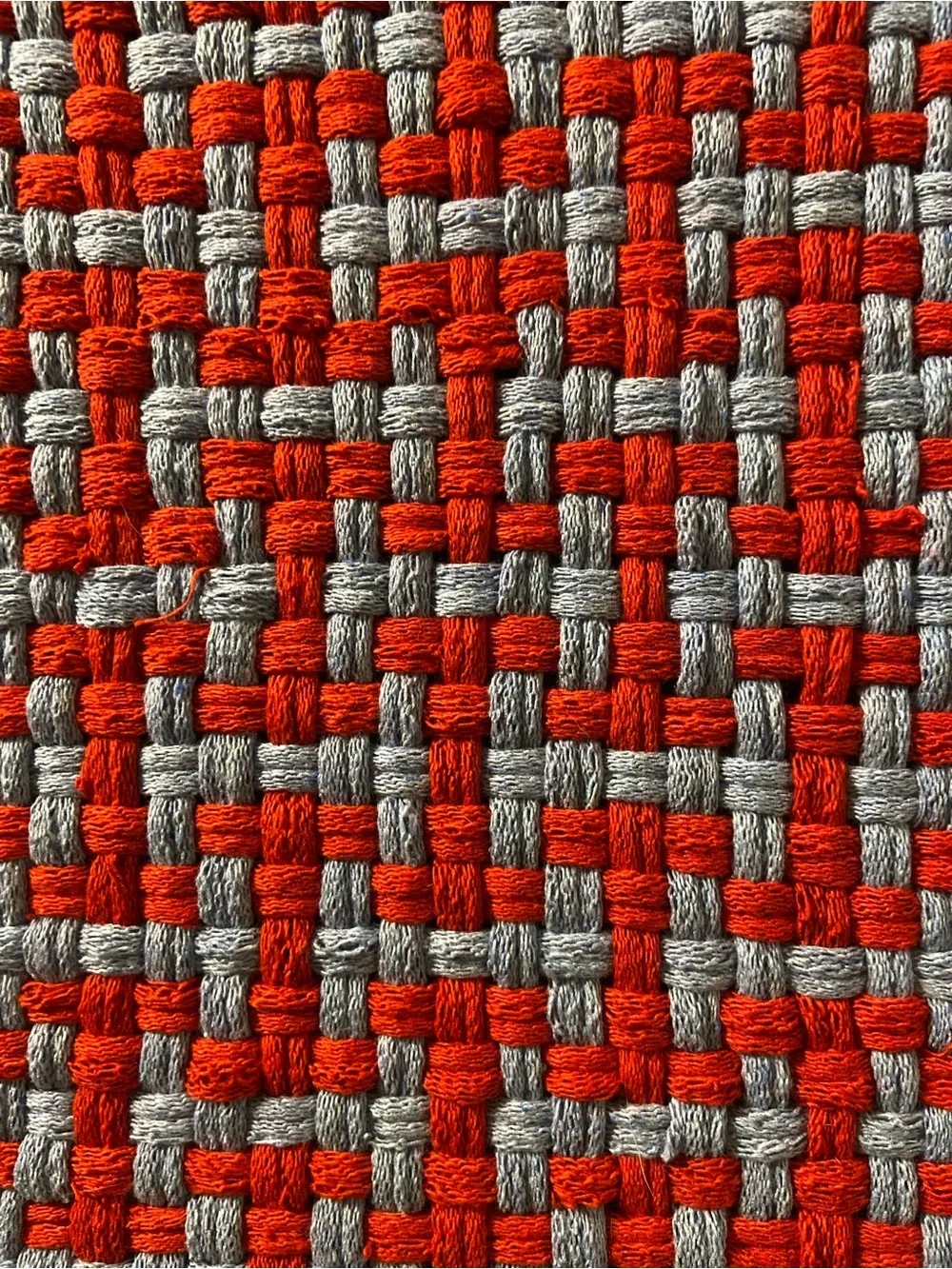 Handcrafted Red and Gray Woven Pot Holder